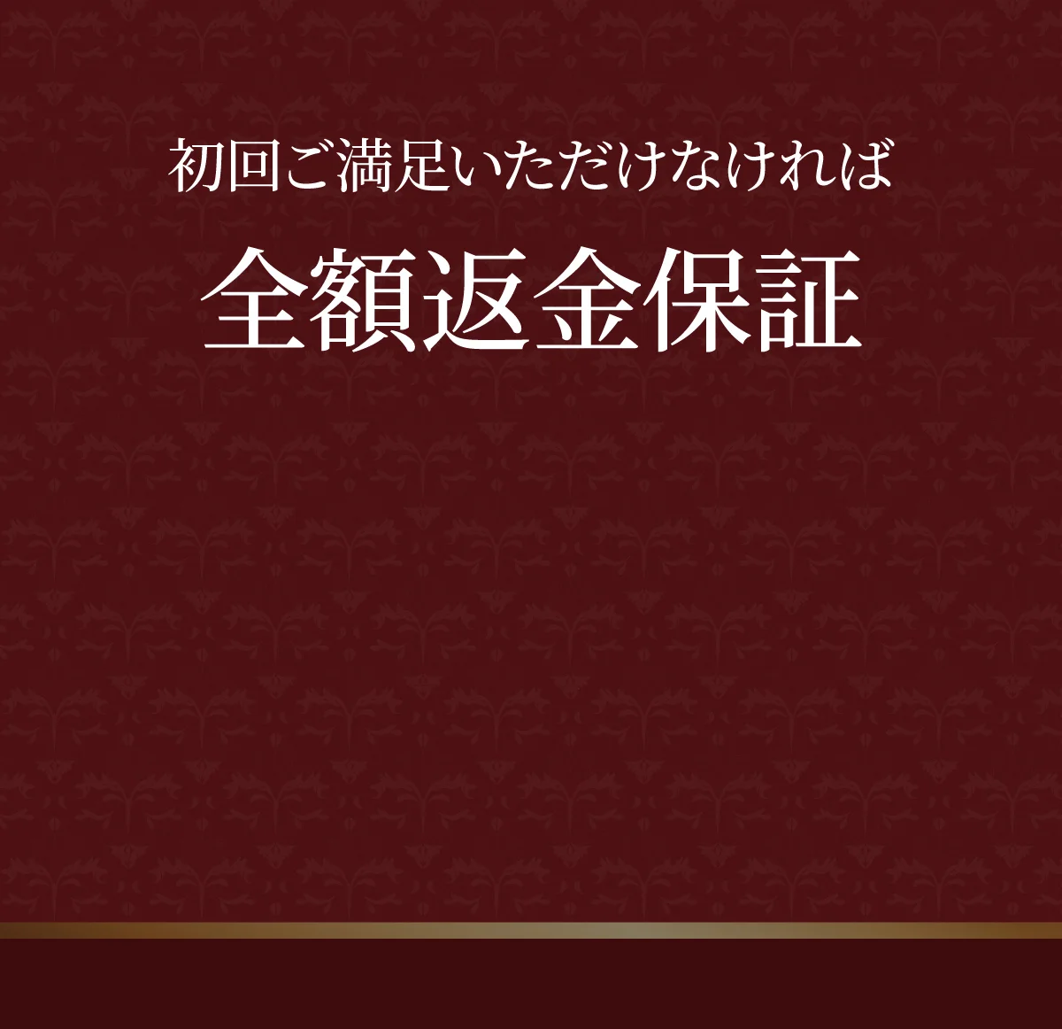 初回ご満足いただけなければ全額返金保証